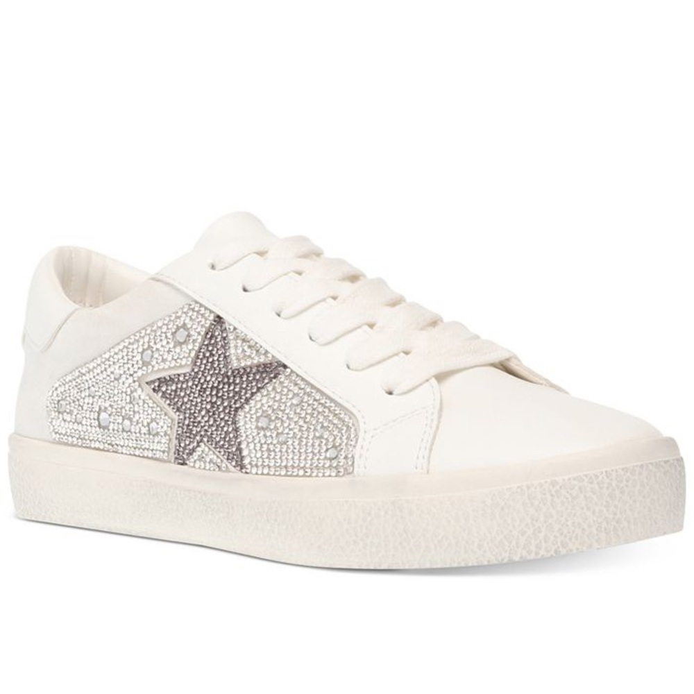 NWT! Steve Madden White Sneakers w/ Rhinestone Star